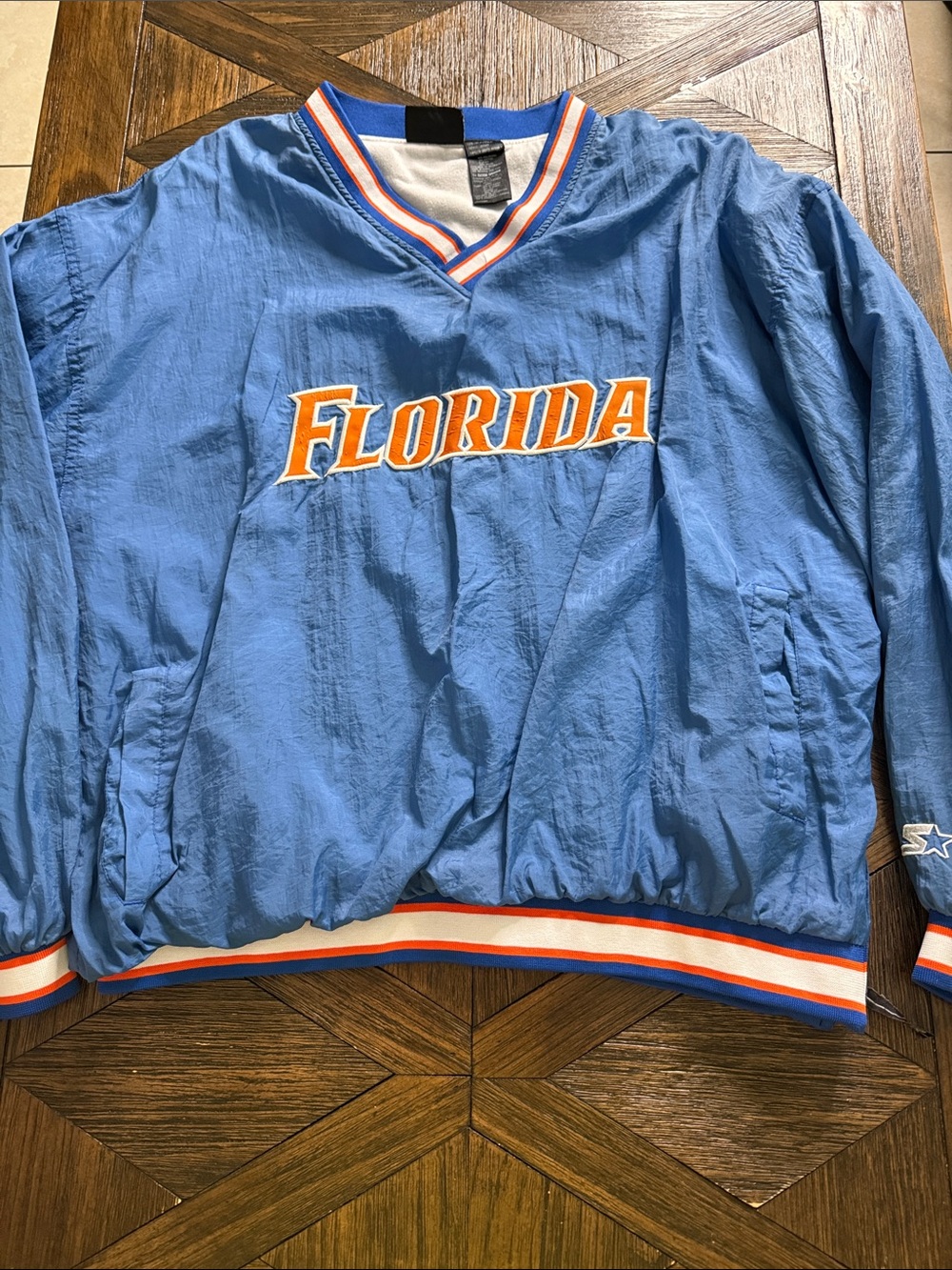 Vintage 90s Starter Florida Gators Pullover Windbreaker Jacket XL Orange White